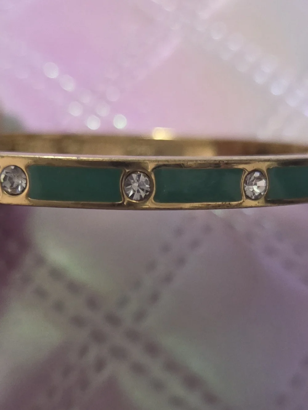 kate spade Gold-Tone Bangle with Teal Enamel and Crystal Accents - Picture 4 of 4